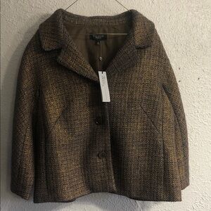 Talbots Women's Classic Brown Tweed Blazer